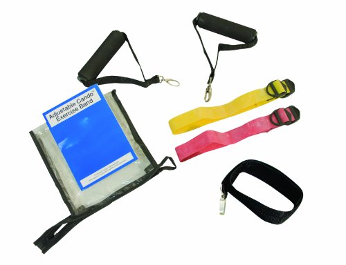 Cando 10-3233 Adjustable Exercise 2 Band Kit, Yellow/Red - size: 2 Band Easy