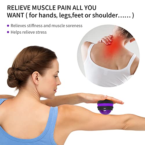 Coolrunner Massage Ball, Manual Roller Massager, Handheld Self Massage - color: Purple