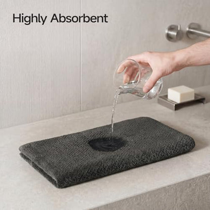 REDKISS Microfiber Hand Towels Set of 6, 16 by 28 inches, Ultra Soft and Highly Absorbent Hand Towels for Bathroom, Gym, Shower, Hotel, and Spa, Gray