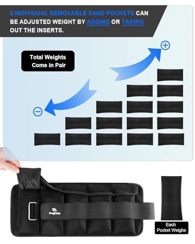Fragraim Adjustable Ankle Weights 1-3/4/5/6/8/10/12/15/20 LBS Pair with Removable Weight for Jogging, Gymnastics, Aerobics, Physical Therapy - color: Black, style: 2 lbs each( 4 lbs pair)