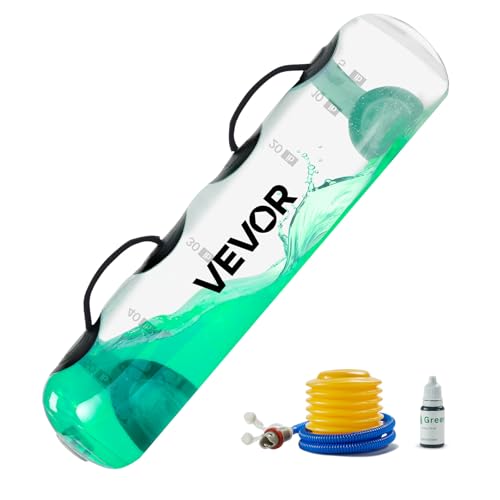 VEVOR Water Weights Aqua Bag, Large Aqua Bags for Workout, Adjustable Portable Stability Fitness & Full Body Exercise Equipment, for Strength Core and Balance Training, Home Gym Exercise, Clear