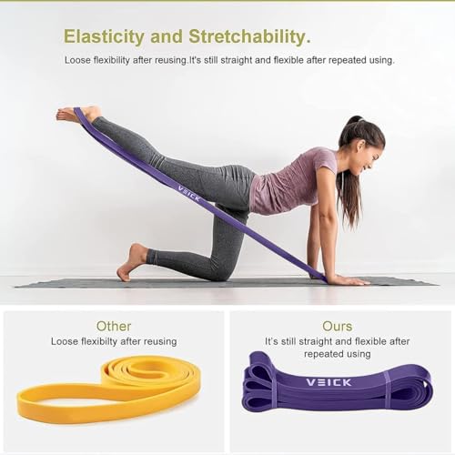 VEICK Pull Up Assist Resistance Bands for Home Gym - color: Colorful Set of 5 + Hand Grip Pads