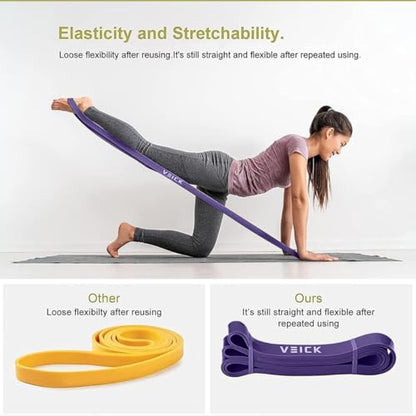 VEICK Pull Up Assist Resistance Bands for Home Gym - color: Colorful Set of 5 + Hand Grip Pads