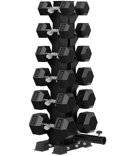 HANDBODE A-Frame Dumbbell Rack Heavy Duty Weight Stand for Dumbbells, Space-Saving Metal Storage Organizer, Sturdy Dumbbell Holder for Home Gym - style: 450 lb Set (20, 25, 30, 40, 50, 60 lb) *2 & Rack
