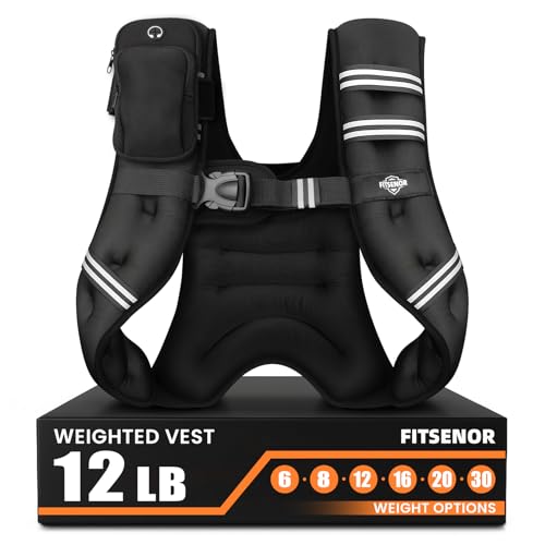 Weighted Vest for Men Women Walking, 6lb/8lb/12lb/16lb/20lb/30lb Strength Training Weight Vests with Phone Pocket, Comfortable Weighted Vest for Running Men, Rucking, Weight Loss, Gym Accessories