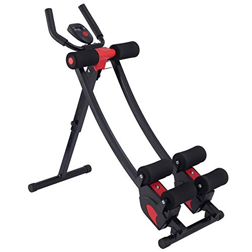 ZELUS Ab Machine for Home Gym, Core Strength Training Equipment for Home Fitness, Ab Crunch Coaster with 4 Intensities and Digital Display, Foldable Core Trainer for Abdominal - style: Ab Crunch