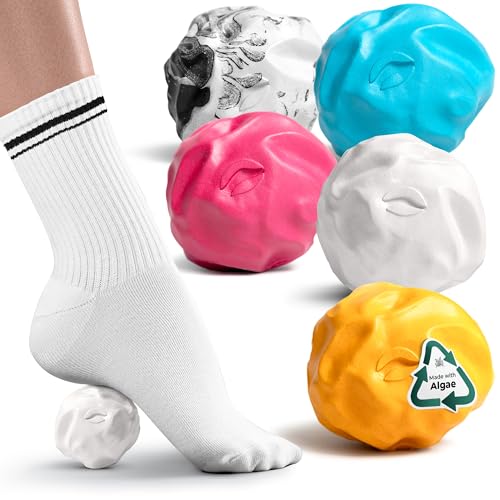 Oceanfoam Wave Massage Ball Roller – Textured Lacrosse Ball for Plantar Fasciitis Relief, Muscle Knot Therapy, Myofascial Release – Travel Size Tool for Feet, Neck, Back Pain (Pack of 5) - color: Pack of 5 (Mix)