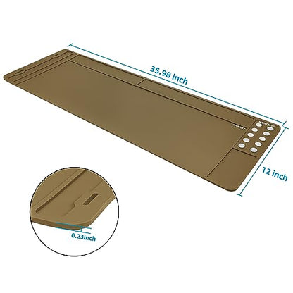 CKPART Rifle Gun Cleaning Mat, Anti-Slip Rubber Tactical Magnetic Mat, Gun Maintenance Mat,Gun Maintenance Mat for Gun Cleaning Kits 36" x 12"