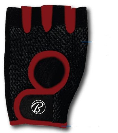 Bally - Gym Gloves, Mesh Workout Gloves with Foam Padded Palm for Grip, Lightweight & Breathable, One Size Fitness Training Gloves for Weightlifting Gym Exercise (2 Pack, Black/Red)