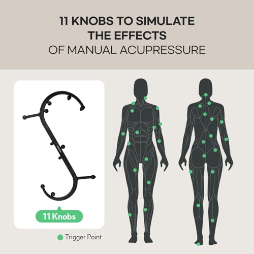 HubiCare Massage Stick, Trigger Point Cane, Body Deep Tissue, Handheld Back, Neck, Shoulder, Leg and Feet, Muscle Release Tool Self Massage Hook Cane for Women & Men (Black)