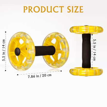 POPETPOP Ab Roller Wheel - Tummy Weight Equipment, Ab Wheel for Core Training, Hand Weights Dumbbell for Men/Women, Home Gym Equipment (Yellow)