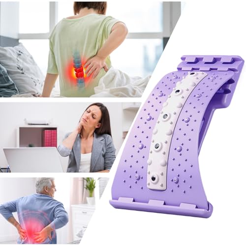 Lumbar Support Stretcher - 4 Level Adjustable Board, Relieves Lower Upper Back, Durable 300lb Capacity, Non-Slip Finish, Home Gym, Helps Drivers Beginners | for Athletes Adults