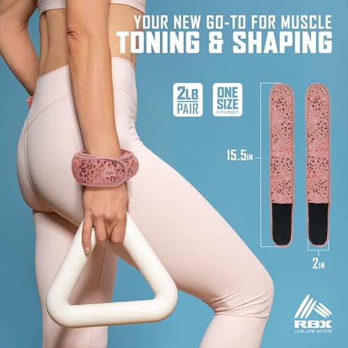 RBX Wrist & Ankle Weights Set (2LB Pair/1LB Each), Adjustable Comfort Fit for Training & Toning - color: Tan
