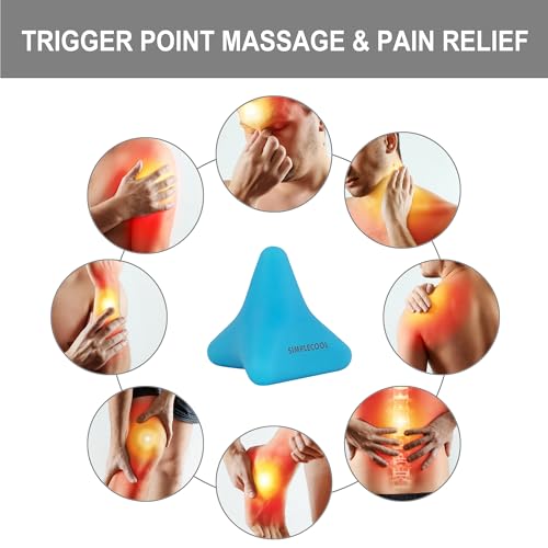 Manual Trigger Point Massage Tool. Small Massager Ball for Deep Tissue Myofascial Release Physical Therapy Foot Plantar Fasciitis Pain Relief Muscle Knot Psoas Hip Flexor Iliacus Release 3×2.6″(Blue) - color: Blue