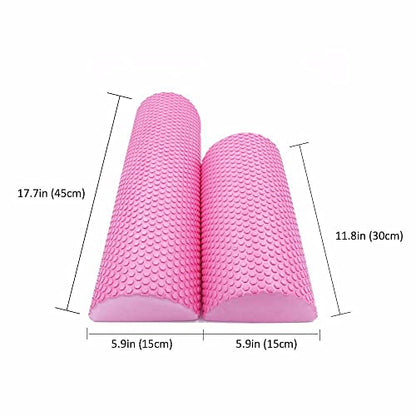 Half Round Yoga Foam Roller Block,Exercise EVA Roller Balance Pad Pilates Fitness Physical Gym Fitness Muscle Restoration(30cm,Orange)