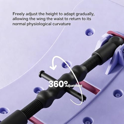 Adjustable Lumbar Back Stretcher, 3 Level Adjustable Magnetic Therapy & Acupressure Points - 360° Infinite Arc Adjustment Back Pain Relief Device for Herniated Disc, SciaticaPain Relief (Purple)