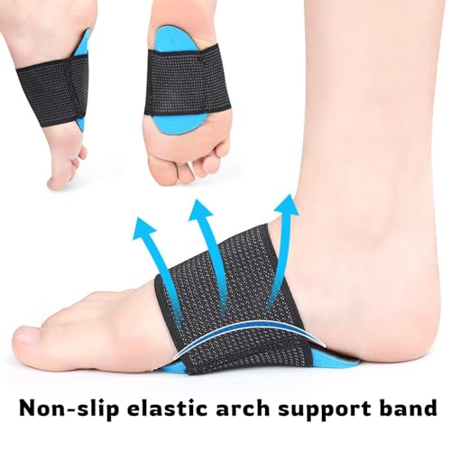 Arch support for plantar fasciitis relief, non-slip elastic arch support band, EVA cushioning, suitable for flat feet, collapsed arches, high arched feet, suitable for all shoes (Medium)