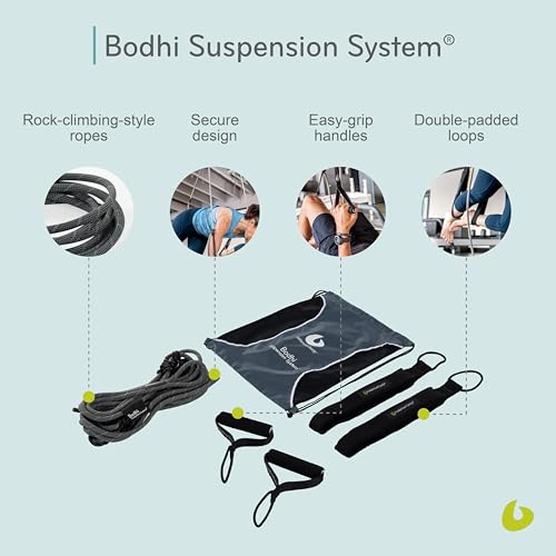 Balanced Body Bodhi Suspension System, Pilates Gym Equipment, Suspension Straps Exercise Equipment for Home Gym or Studio, Gray