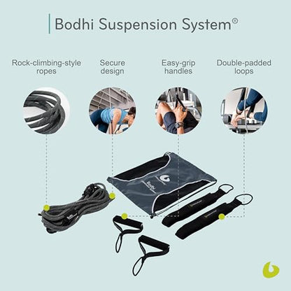 Balanced Body Bodhi Suspension System, Pilates Gym Equipment, Suspension Straps Exercise Equipment for Home Gym or Studio, Gray