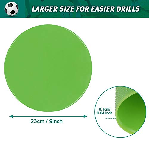 4 Inch & 9 Inch Poly Spot Markers for Gym Floor, Non-Slip Rubber Floor Dots Flat Cones, 6/12/24/60Pcs Agility Markers for Soccer, Basketball, PE Training, Dance & Classroom Activities