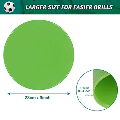 4 Inch & 9 Inch Poly Spot Markers for Gym Floor, Non-Slip Rubber Floor Dots Flat Cones, 6/12/24/60Pcs Agility Markers for Soccer, Basketball, PE Training, Dance & Classroom Activities