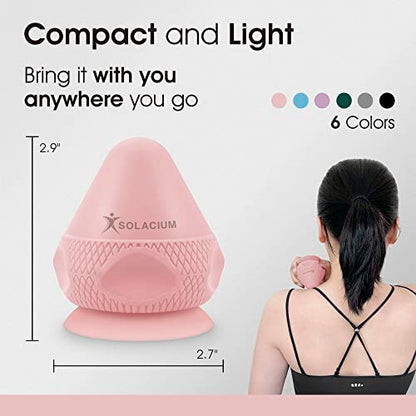 Solacium Mountable Massage Therapy Tool - Multi-Surface Suction Cup Wall Massage Tool for Sore Muscles, Myofascial Release, Stress Relief, Trigger Point and Deep Tissue Massage (Pink) - color: Pink