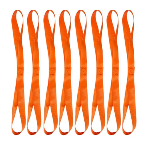 Wevdn 8 PCS Soft Loop Tie Down Straps, 1.1"x 18" Heavy Duty Tie Down Loops, 1500lb Load Capacity, 4500lb Breaking Strength for Securing Bikes, Motorcycles, Scooters, Lawn Equipment (Orange) - color: Orange, 8 PCS
