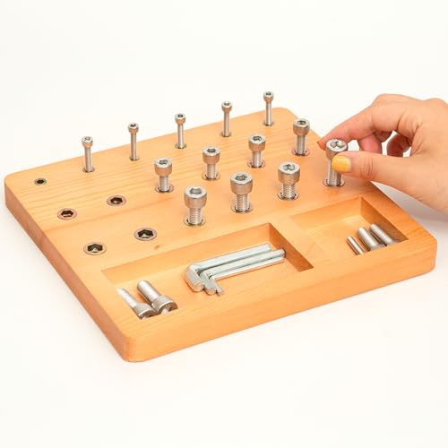 Wooden Pegboard for Finger Dexterity, Finger Strength Trainer for Hand Grip Strengthener Targeted Strength, Relief & Recovery– for Men, Women, and Seniors