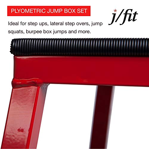 JFIT Plyometric Boxes - Made in Taiwan NO Assembly Required Single - Height Box Set and Adjustable Box Options Plyometric Platform and Jumping Agility Box for Training Conditioning Strength Training - style: 18" Height (Single Plyo Box)