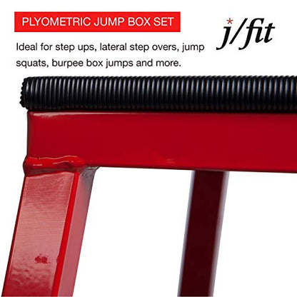 JFIT Plyometric Boxes - Made in Taiwan NO Assembly Required Single - Height Box Set and Adjustable Box Options Plyometric Platform and Jumping Agility Box for Training Conditioning Strength Training - style: 18" Height (Single Plyo Box)