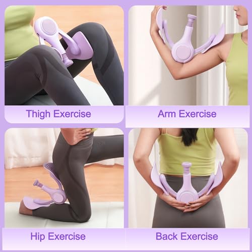Thigh Trainer Hip & Pelvic Floor Exerciser, Leg Strength Workout Equipment for Women, Adjustable Inner Thigh Kegel Trainer for Home Gym with 2PCS Band