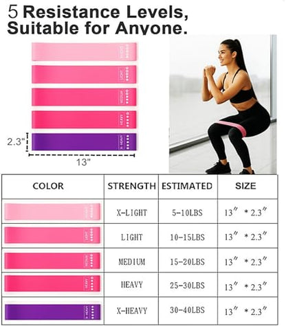 Pilates Ring Circle Set - Workout at Home Workout Equipment Women - Booty Bands Stretching Equipment Pilates Mini Exercise Ball for Legs Arms and Thighs