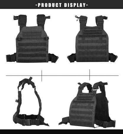 Tactical Weighted Vest for Men and Women Strength Training Running Workout - color: Black