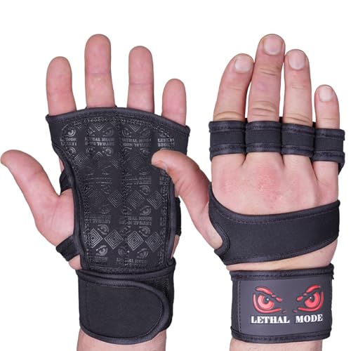 Workout Gloves for Men & Women – Fingerless Weight Lifting Gloves with Wrist Support for Gym, Crossfit, and Exercise – Durable Grip for Weightlifting - color: D1, size: Large