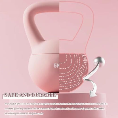 Kettle Bells Women Gym Beginner Exercise Soft Kettlebell, Office Strength Training Kettle Ball, Does Not Damage The Floor, Buttocks/Slimming(Pink-4kg)