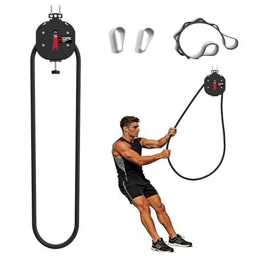 Endless Rope Trainer, Portable Pulley System with Adjustable Resistance, Home Gym Suspension Infinity Rope with 14 FT Closed-Loop, for Grip, Arms, Back, Body Coordination Exercises