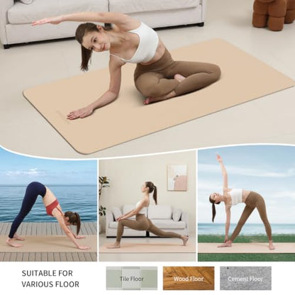 Extra Wide & Thick 8mm Yoga Mat, 72"x31.5" - color: Milk Coffee