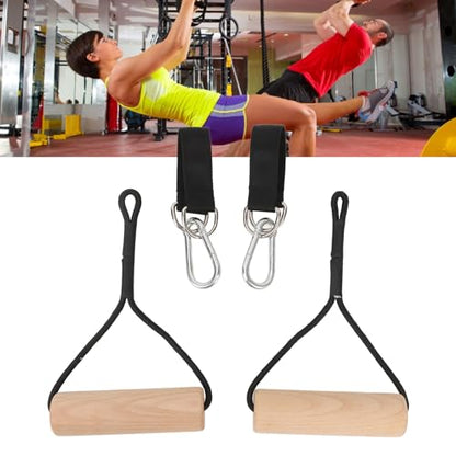 Wooden Gymnastic Rings with Adjustable Straps - Rings for Home Gym, Calisthenics, Pull Ups & Strength Training