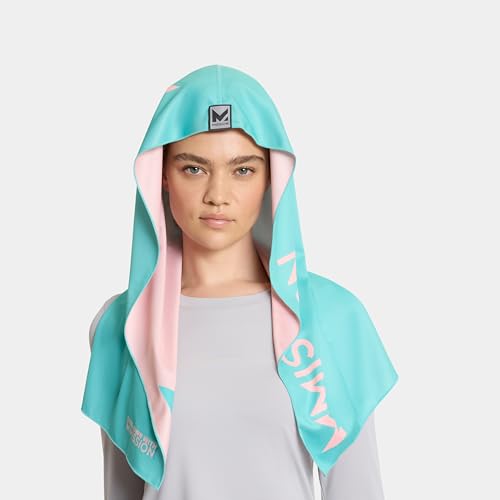 MISSION Reversible Cooling Hoodie Towel- Hood Towel, Cools Instantly When Wet, UPF 50 Sun Protection, Contours Your Head to Stay in Place, Great for Sports, Fitness, Gym (Pink Mint) - color: Pink Mint