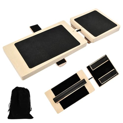 Ankle Balance Board for Standing Desk - 360° Anti-Fatigue Wobble Board with Adjustable Wooden Bars, Non-Slip Balance Trainer for Ankle Strength, Core Stability & Home/Gym Exercise