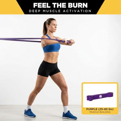 Resistance Workout Exercise Bands for Home, Gym, Stretching, Strength Training, Weightlifting, Pull Up Assist - Indoor and Outdoor Use