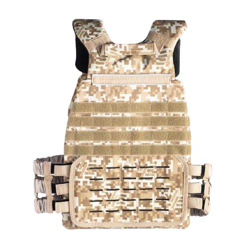 Weighted Vest – Adjustable 14–60 lb Capacity for Men and Women, Weight Vest for Training, Strength & Functional Fitness, Durable Workout Vest, Plates Sold Separately - color: Beige