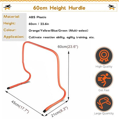 Mini Hurdles for Track and Field, 6" 9 12 16 20 24 Inch Speed Hurdles for Agility Training, Kids/Athletes/Basketball/Baseball/Soccer/Football Indoor Outdoor Sports Equipment(60cm/24in)