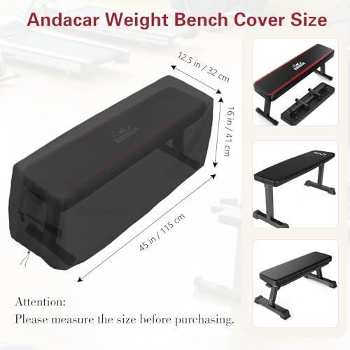 Weight Bench Cover - Exercise Workout Bench Cover Waterproof Protective Covers for Sit-Up Board, Black - size: 45"L×12"W×16"H