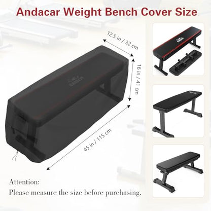 Weight Bench Cover - Exercise Workout Bench Cover Waterproof Protective Covers for Sit-Up Board, Black - size: 45"L×12"W×16"H
