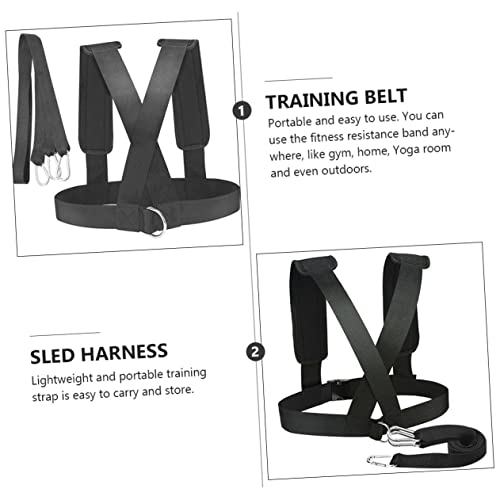 Generic 2pcs Resistance Training Belt Fitness Device with Padded Shoulder Straps for Running and Sled Harness Exercise Elastic and Sturdy Bands for Enhancement