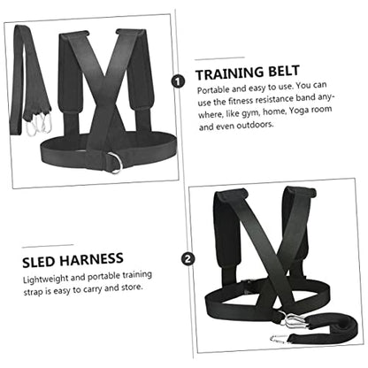Generic 2pcs Resistance Training Belt Fitness Device with Padded Shoulder Straps for Running and Sled Harness Exercise Elastic and Sturdy Bands for Enhancement