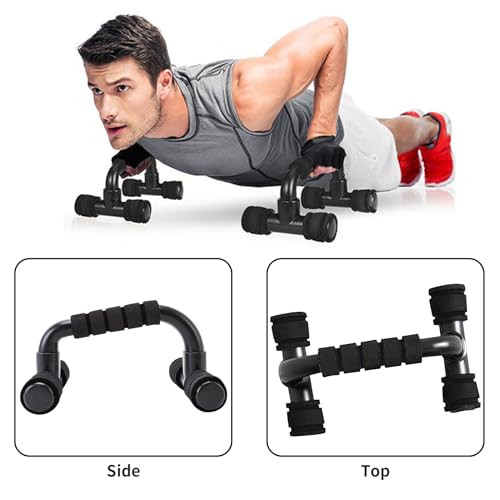 Push up Bar, Push Up Bars Strength Training, Push-up Bracket Board with Non-Slip Sturdy Structure, Push Up Bars for Men & Women, Push Up Stands Handle Gym Exercise Equipment Home Fitness(Black)