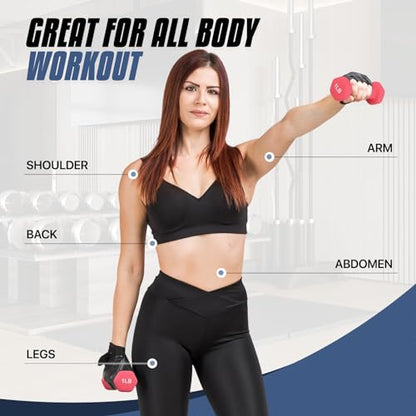MADOG Dumbbell Set, Anti-Slip Neoprene Coated Hexagon Hand Weights for Home Gym Equipment Workouts Strength Training
