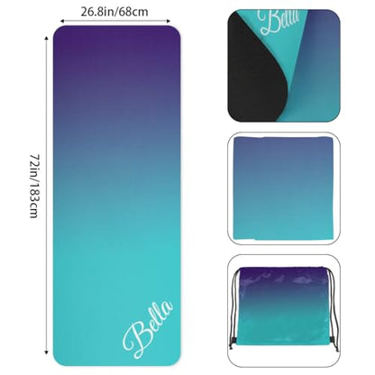 Custom Name Yoga Mat,Personalized Travel Yoga Exercise Mat,Non Slip,Perfect for Kids & Adults,Gradient Color E Series
